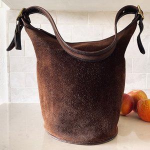 Vintage Coach Berkeley Duffle HandBag, Brown Suede